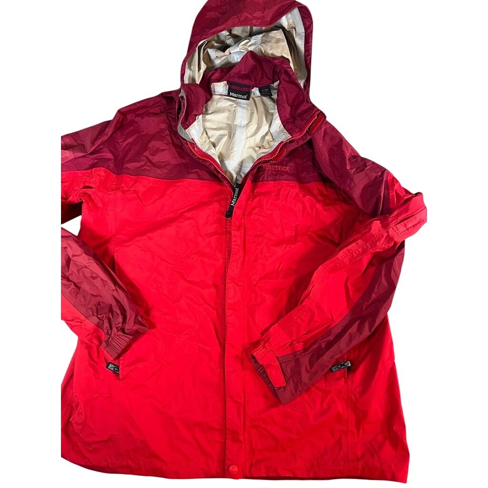 Marmot PreCip Mens Rain Jacket Red Burgundy Waterproof Hooded Shell XL